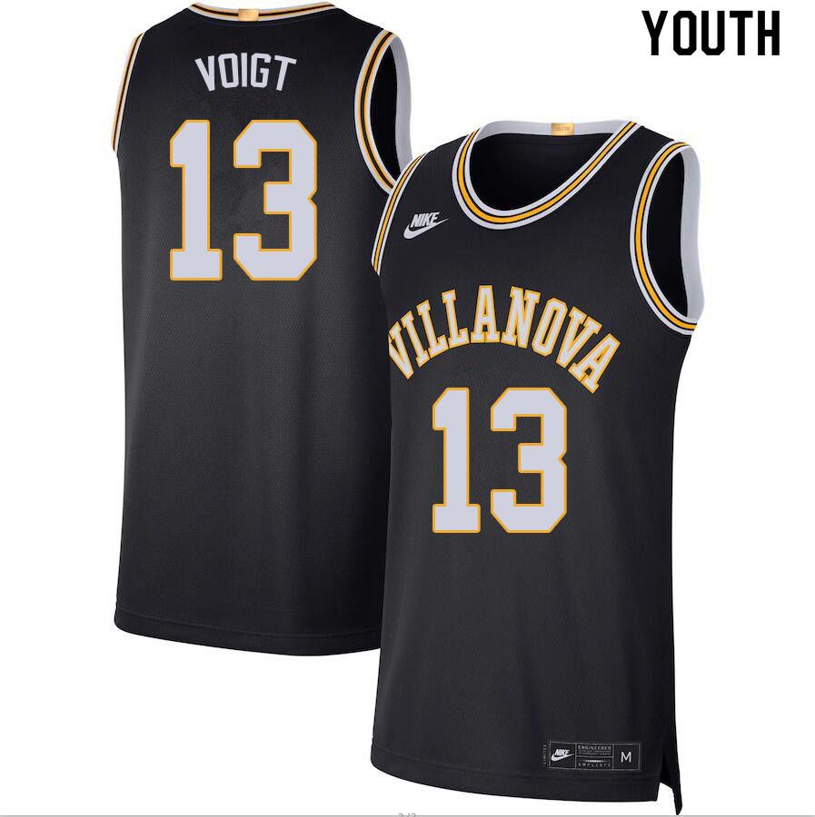 Youth #13 Kevin Voigt Villanova Wildcats College Basketball Jerseys Sale-Black